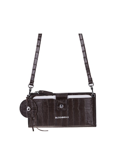Bloominbag Mocha Croco Lozan Hakiki Süet Çapraz Askılı Telefon Bölmeli Cüzdan Çanta Kahverengi