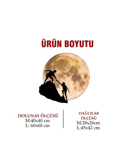 Kişiselleştirilebilir Led Işıklı Epoksi Cam Katmanlı Tablo Sierra Dolunay Sarı - 738176759 Sarı