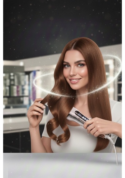 Volemı V-0103 Profesyonel Wag Maşası Color Care, 5x Renk Koruma, Keratin Yağlı Seramik Kaplama Dijital Isı Ayarlı Maşa
