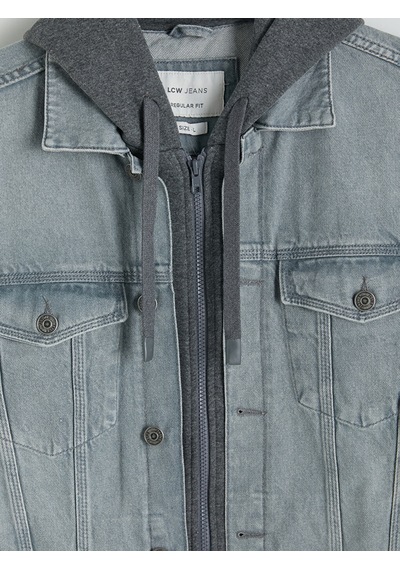 Lcw Jeans Gri Regular Fit Kapüşonlu Erkek Jean Mont