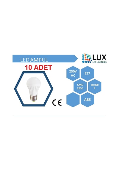10 Adet 5W Led Ampul