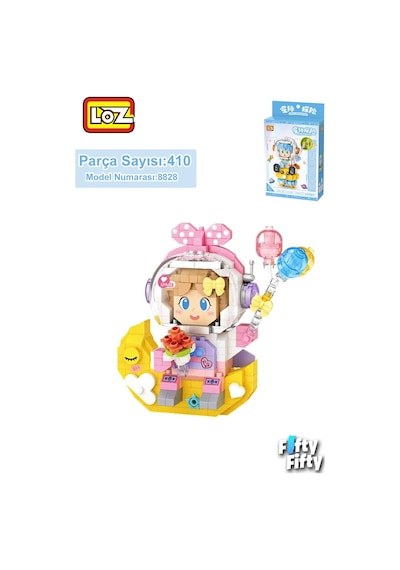 Loz Micro Block Serisi Pembe Astronot 410 Parça Oyuncak Yapım Seti Fflz-8828