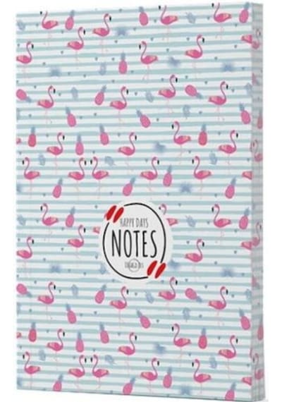 Flamingo 4 Çizgili Defter Yan Baskılı Siyah