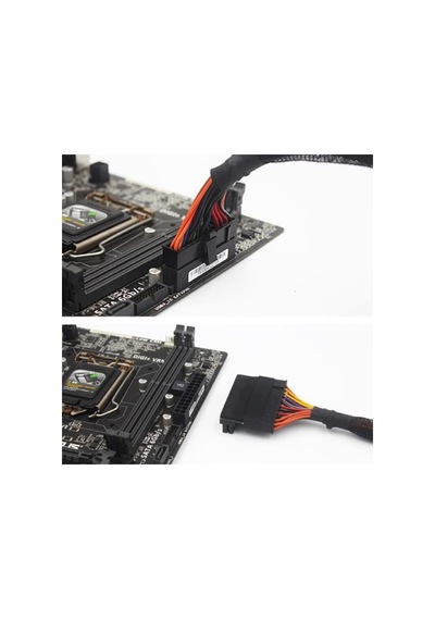 8249 Atx 24 Pin To Erkek Dişi Anakartlar İçin 90 Derece Açı Dönüştürücü Adaptör
