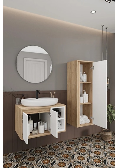 Gül Beyaz 70 Cm Banyo Dolabı Ayna Lavabo Boy Dolabı Beyaz Gül Beyaz 70 Cm Banyo Dolabı Ayna Lavabo Boy Dolabı Beyaz