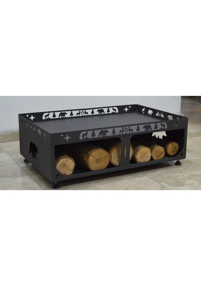 Fs-107-d Doğa Desenli 60 90 Odunluklu Lazer Kesim Soba Altlığı