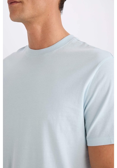 DeFacto %100 Pamuk New Regular Fit Bisiklet Yaka Basic Düz Kısa Kollu Tişört V7699AZ25SPBE506