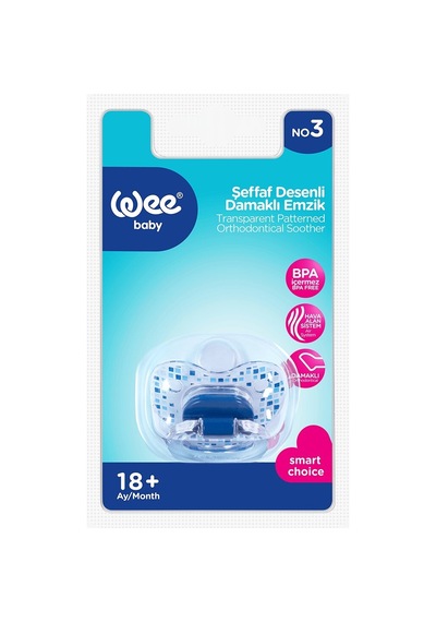 Wee Baby Şeffaf Desenli Damaklı Emzik No:3