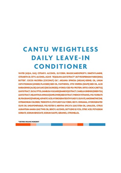 Cantu Weightless Ağırlaştırmayan 15+ Etki Günlük Durulanmayan Saç Bakım Kremi 236 ML