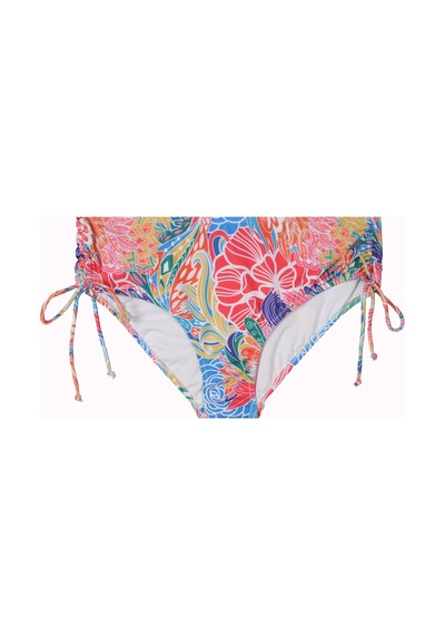 İpli Yan Bağlamalı Desenli Bikini Altı Çok Renkli