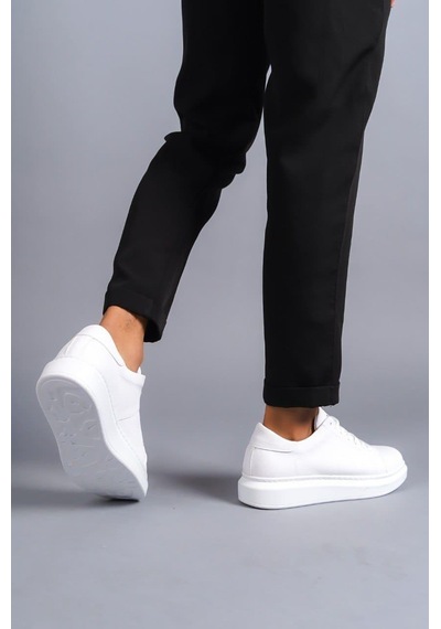 Aymood Slw151 Boost Bağcıklı Cilt Erkek Günlük Sneaker Ayakkabı Cbt - Beyaz