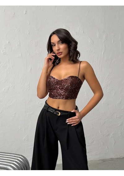Verymoda Pulpayet Abiye Büstüyer - F2063 Koyu Kahve