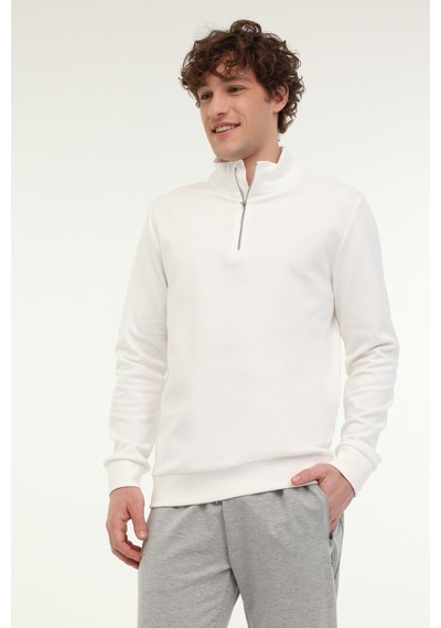Lumberjack Mb Bs47 Hzıp Sw 5fx Ekru Erkek Sweatshirt Bej