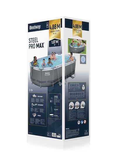 Bestway 56448 Power Steel Prefabrik Yer Üstü Havuz Seti 4,88 M X 3,05 M X 1,07 M