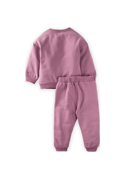 Cigit Basic Karyoka Detaylı Sweatshirt Takım 3-8 Yaş Leylak Leylak
