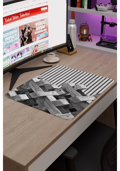 Brütalist Tarz Kaymaz Dikişli Kauçuk Oyuncu Mousepad V2 - 48x40 Xl Gaming Mouse Pad Fare Altlığı