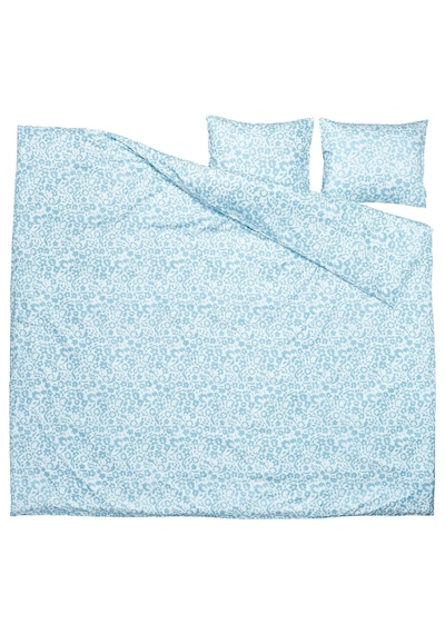 Ikea Cymbalblomma Beyaz-mavi 240x220/50x60 Cm Çift Kişilik Nevresim Seti Beyaz Mavi