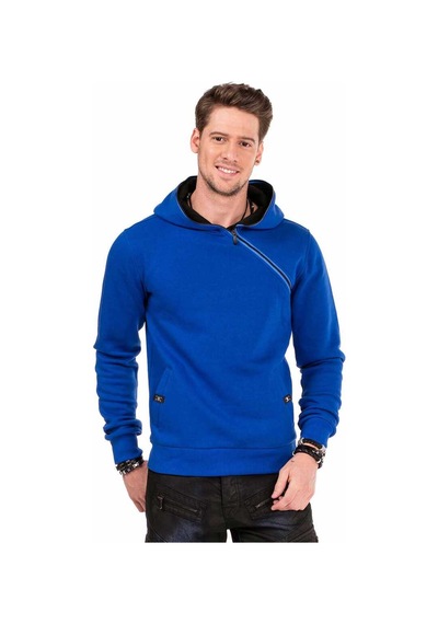 Cipo & Baxx Cl329 Gizli Yaka Fermuarlı Kapşonlu Sweatshirt 001