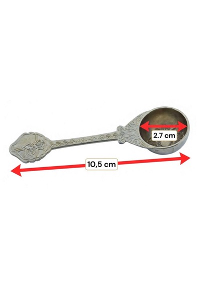 Ludıa Osmanlı Temalı Otantik 2'li Set Gümüş Renk Dekoratif Metal Kaşık 10.5 Cm Gri