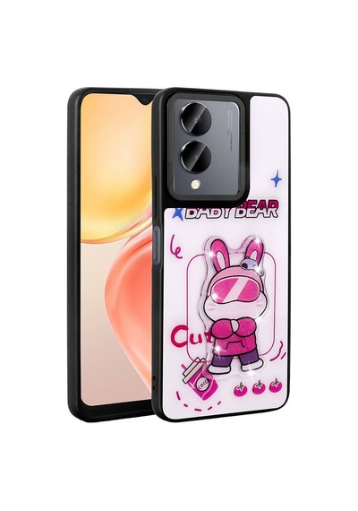 Vivo Y36 5g İle Uyumlu Kılıf Parlayan Kabartmalı İkonik Figürlü Silikon Kapak