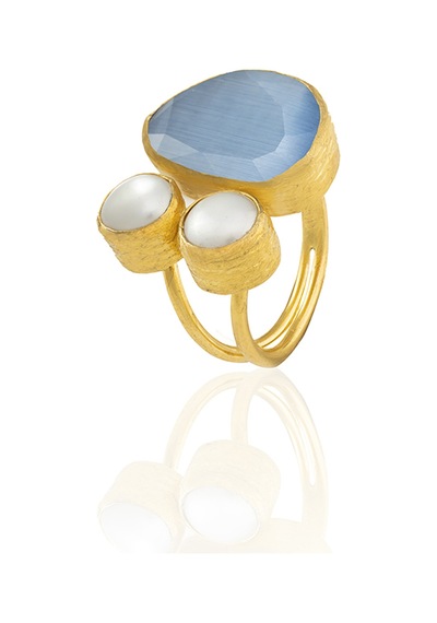 Kadir Jewellery 22 Ayar Altın Kaplama Kadın Zirkon Taşlı Yüzük-el İşçiliği Ve Özel Tasarım Gri