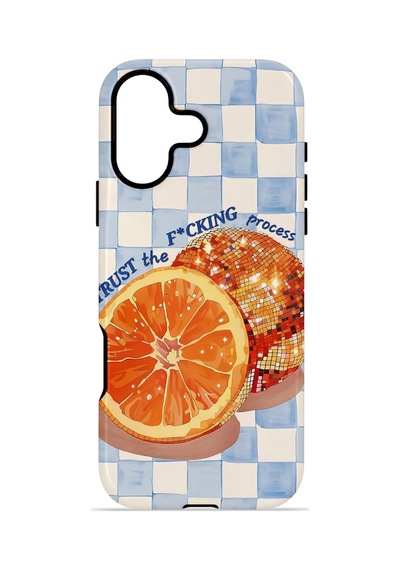 Apple iPhone Uyumlu 17 Vorian Çift Katmanlı Magsafe Kılıf Orange Press Collage