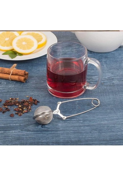 Zhlhome Kıskaçlı Bitki Çayı Filtresi Top Çay Demliği Çay Filtresi Maşası Gümüş