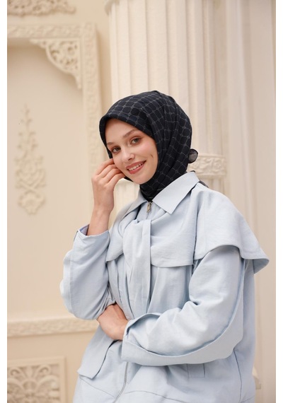 Silk Home Olinda Eşarp 48004-78 Koyu Lacivert, Gri