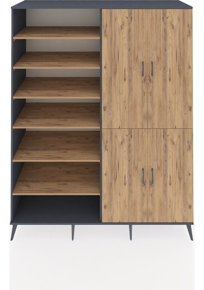 Kronos Gardrop 8 Raflı 4 Kapaklı 2 Askılı 176x59x221 Antrasit-çam Çam Kronos Gardrop 8 Raflı 4 Kapaklı 2 Askılı 176x59x221 Antrasit-çam Çam