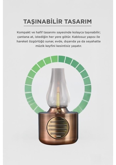 Bluetooth Hoparlör Vintage Gaz Lambası D53 Bakır Ev Aksesuarı Taşınabilir Ses Nostaljik Obje