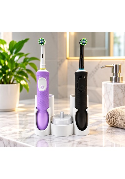 Oral-b Uyumlu İkili Şarjlı Diş Fırçası Standı Zyndo Beyaz