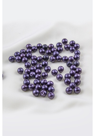 8 Mm Siyah Cam İnci Boncuk Aksesuar Takı Malzemesi 30 Gr 45 Adet