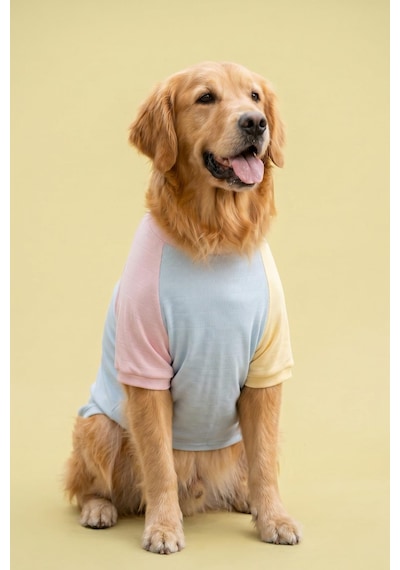 Bubbles Pastel Orta Ve Büyük Irk Köpek Tişörtü Lacivert Kırmızı Yazlık Köpek Kıyafeti