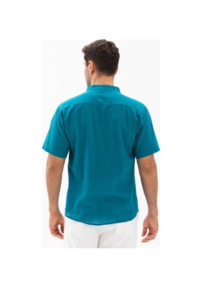 Kısa Kol Şile Bezi Bodrum Erkek T-shirt Petrol 3053 Petrol