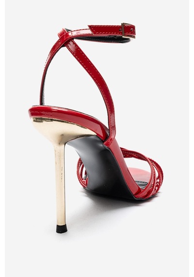Luvishoes Lorıon Kırmızı İnce Bantlı Kadın Topuklu Ayakkabı