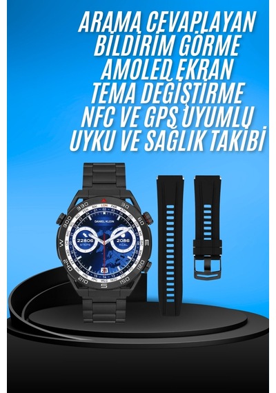 Akıllı Saat Çelik Kordonlu Amoled Ekran Android Ve İos Uyumlu Çağrı Cevaplayabilen Yeni Nesil - Lisinya