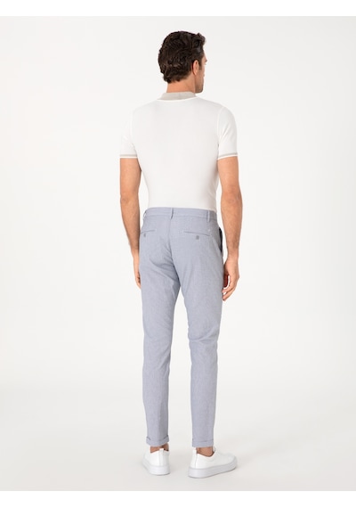 Cacharel Açık Mavi Slim Fit Gofreli Beli Bağcıklı Spor Pantolon Denim