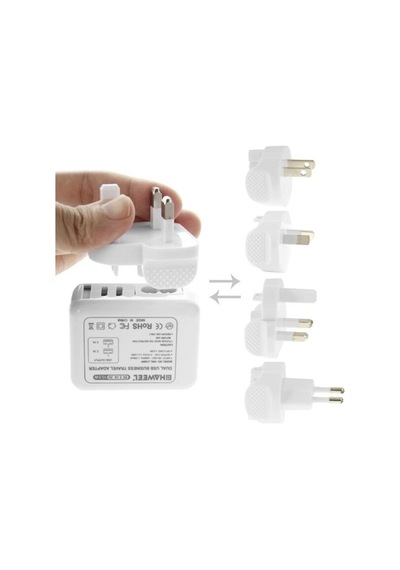Haweel Universal Seyahat Şarj Adeptör Apple Uyumlu iPhone Ve 1 Mikro Usb Şarj-Beyaz