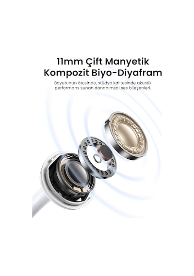 Ugreen Clipbuds Pro Hi-res Aktif Gürültü Engelleyici Kablosuz Kulak İçi Kulaklık, Beyaz, 65880
