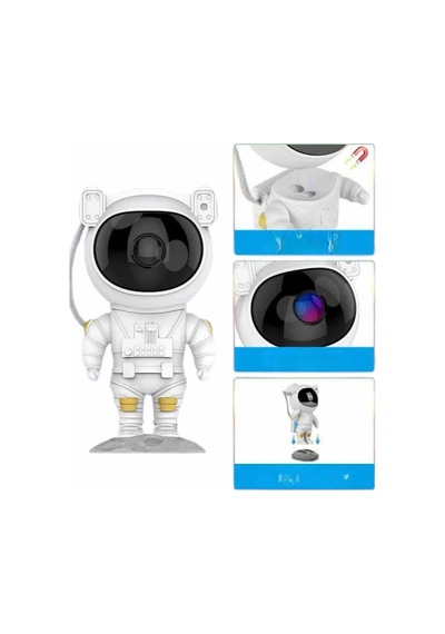 Gece Lambası Astronot Bluetooth Hoparlörlü Galaksi Işık Projektörü Çok Renkli 07831555