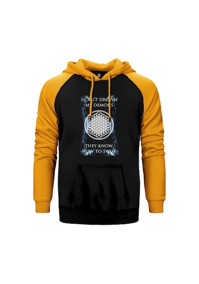 Bring Me The Horizon I Can't Drown My Demons Sarı Renk Reglan Kol Kapşonlu Sweatshirt Sarı