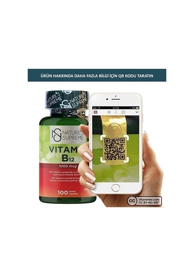 Vitamin B12 1000 Mcg 100 Kapsül Aromasız Renkli
