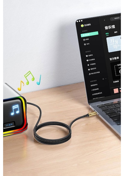 3.5mm - 3.5mm Aux Ses Kablosu 1.5 Metre, Erkek Erkek Stereo Audio Kablo, Kulaklık Hoparlör Bilgisayar Amfi Uyumlu, Metal Gövde, Naylon Örgü, Altın Kaplama Jak A580e