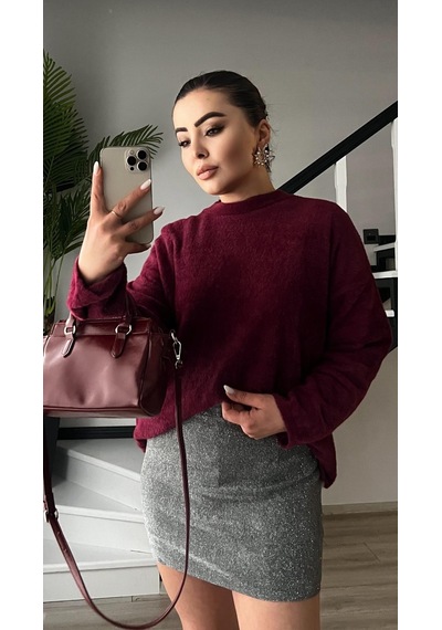 Bordo Sakallı Basic Kazak Bordo
