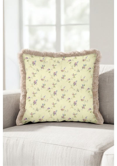 Çiçekli Vintage Romantik Saçaklı Yastık Kılıfı - Pastel Bahar Sarı Vizon Püsküllü Kırlent Kılıfı Buzlu Kanyon Ritüel Çiçekli Vintage Romantik Saçaklı Yastık Kılıfı - Pastel Bahar Sarı Vizon Püsküllü Kırlent Kılıfı Buzlu Kanyon Ritüel