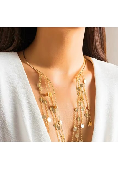 Girift Vintage Yliara Gold Püsküllü Sallantılı Kolye Gold