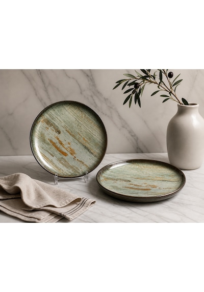 6 Lı 27 Cm Düz Tabak / Yemek Tabağı / Ana Yemek Tabağı / Servis Tabağı / Sunum Tabağı Madera Mint Go Diğer