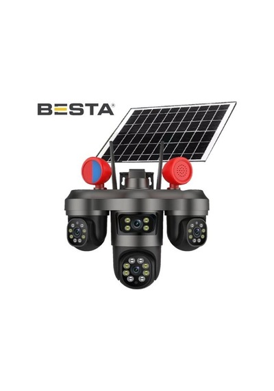 Solar 4g 3 Mp + 3mp + 3mp 3 Kameralı Kablosuz Güvenlik Kamerası Bs-55g