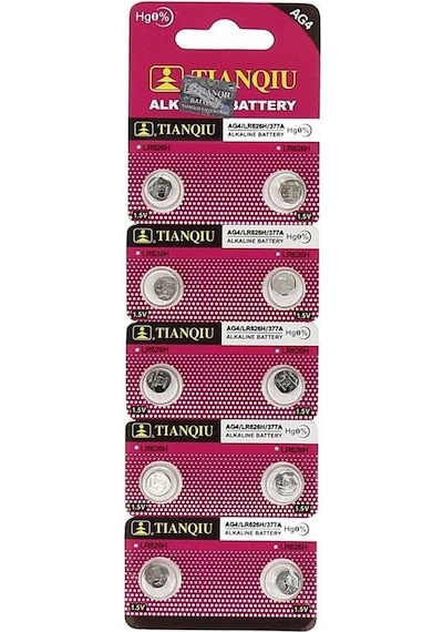 Tianqiu AG4 LR626H/377A Alkalin Düğme Pil 50'li