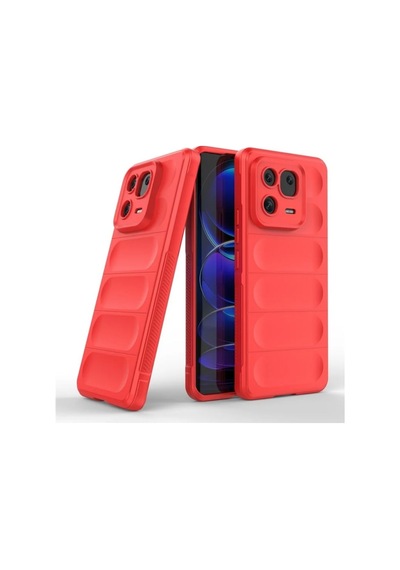 Xiaomi 13 Pro Uyumlu Silikon Kılıf - Kamera Korumalı Esnek Yeni Nesil Airbag Kapak - Kırmızı